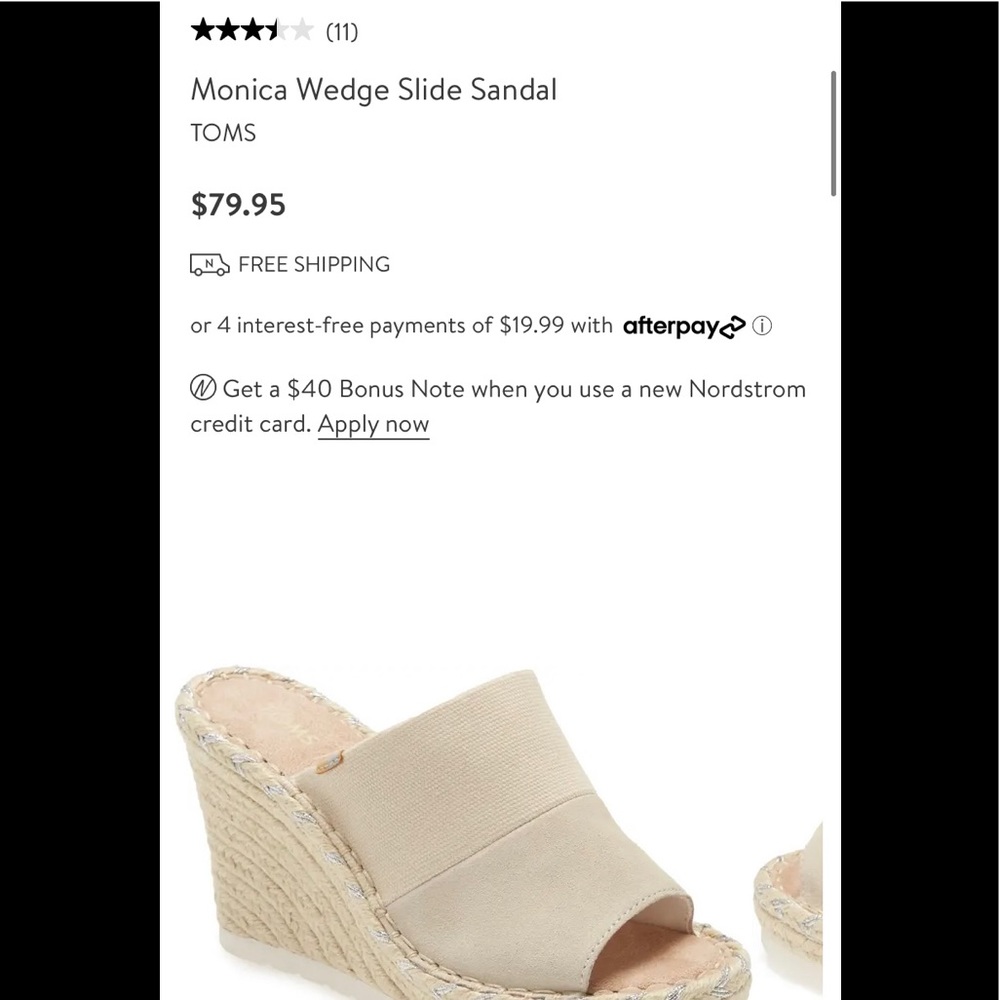 Toms Monica Espadrille Wedge Sandal